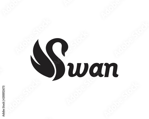 Swan logo creative icon template vector illustration design concept