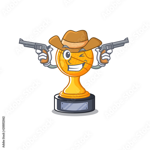 Cowboy basketball trophy isolated in the mascot