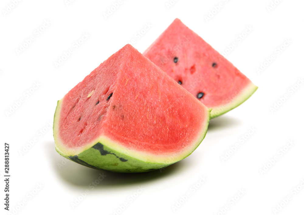 Slice of watermelon on white background 