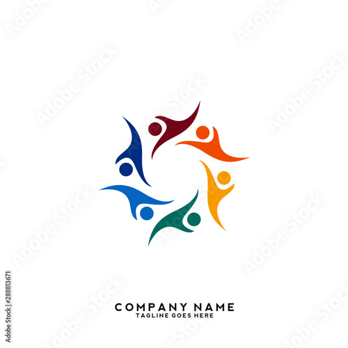 Creative people logo design template