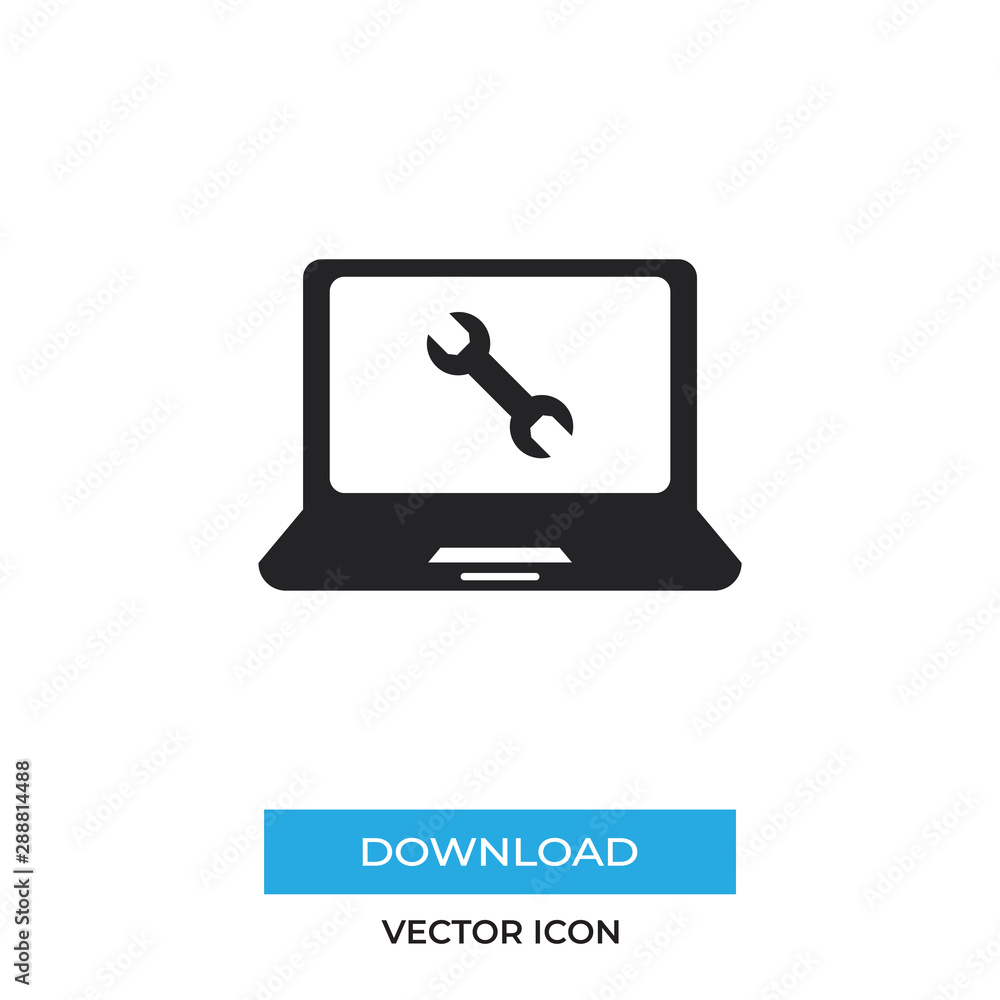 Laptop vector icon, simple sign for web site and mobile app.