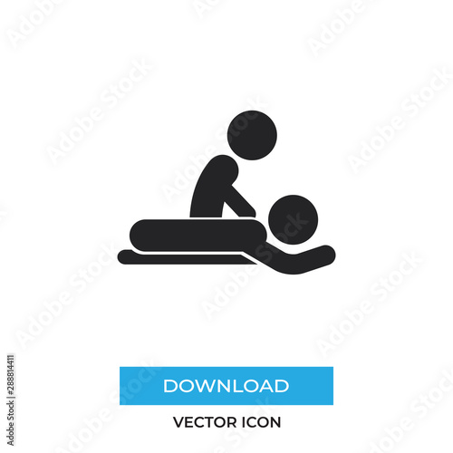 Fototapeta Naklejka Na Ścianę i Meble -  Massage session vector icon, simple sign for web site and mobile app.