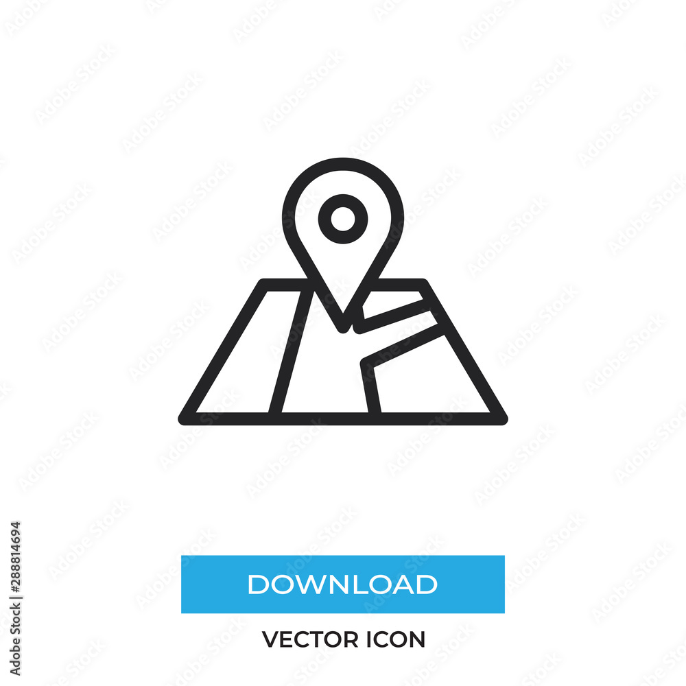 Map vector icon, simple sign for web site and mobile app. Map vector icon, simple sign for web site and mobile app.