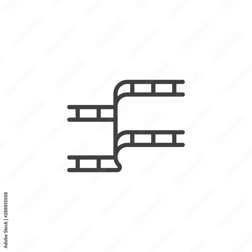 Film strip line icon. linear style sign for mobile concept and web design. Filmstrip outline vector icon. Symbol, logo illustration. Vector graphics Film strip line icon. linear style sign for mobile concept and web design. Filmstrip outline vector icon. Symbol, logo illustration. Vector graphics
