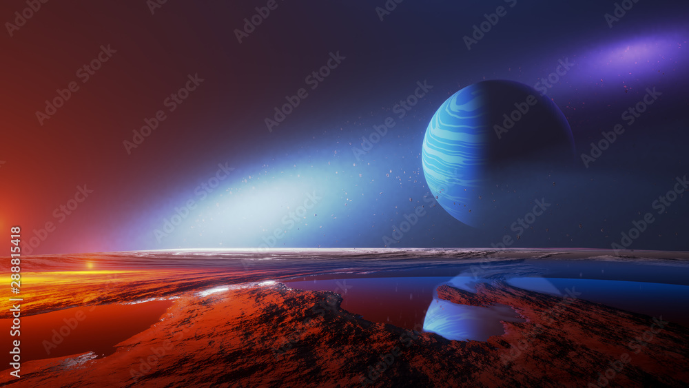 Universe and space ,exploration of the the Planet's Surface. Star gate , Universe Concept. 3d render Universe and space ,exploration of the the Planet's Surface. Star gate , Universe Concept. 3d render