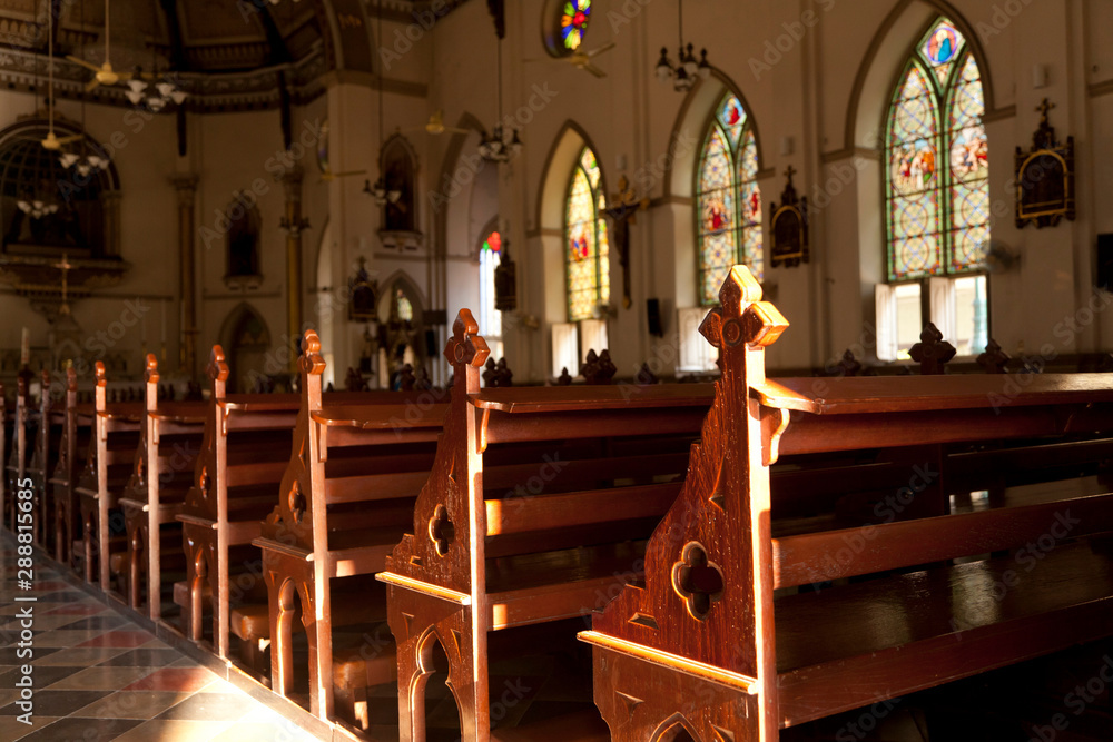 Interior view of St. Joseph Church in Thailand