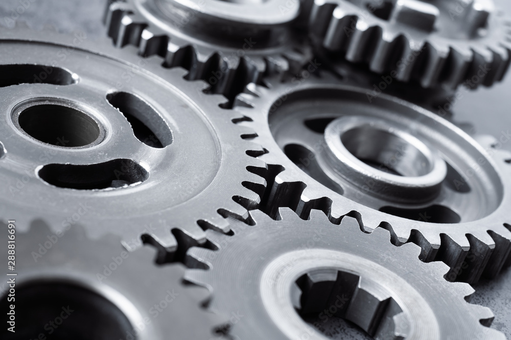 perspective view of industrial engine gear wheel