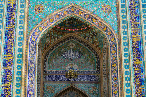 Imamzadeh Saleh mosque entrance, Tehran, Iran photo
