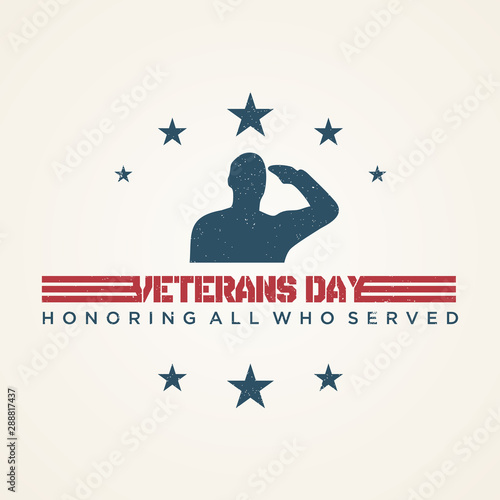 Vintage design Veterans day concept background