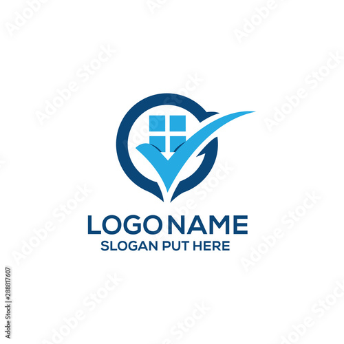 Real estate center point or real estate hub logo design template