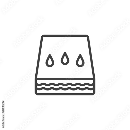 Orthopedic waterproof mattress line icon. linear style sign for mobile concept and web design. Orthopedic Mattress outline vector icon. Symbol, logo illustration. Vector graphics