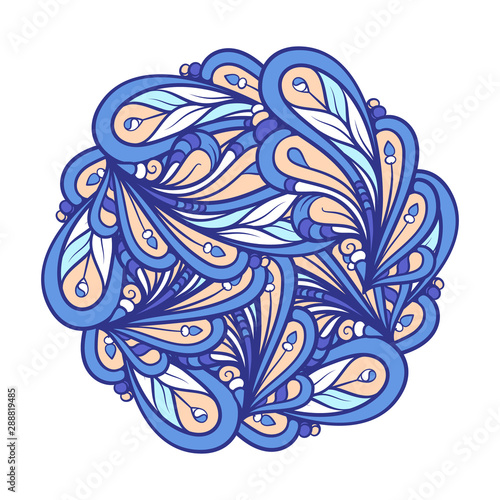 Vector colored ethnic ornamental element