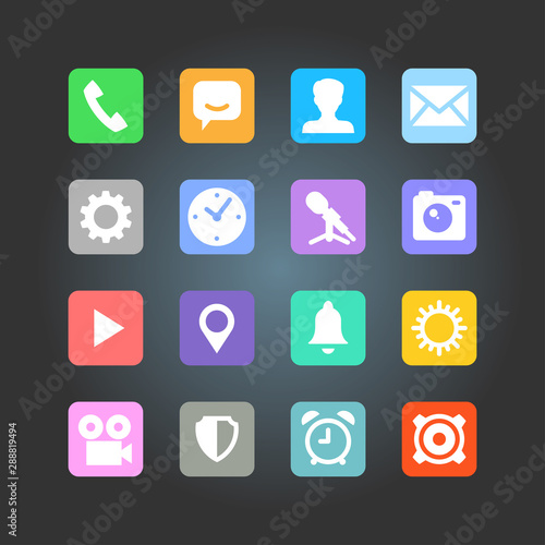 Smartphone application icons. vector illustration