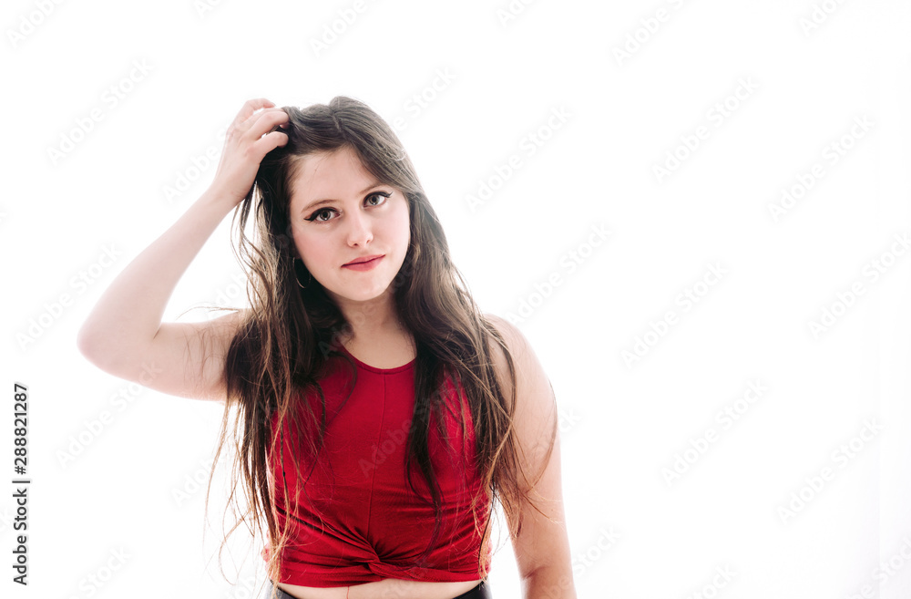 teenage girl moving her hair teenage girl moving her hair