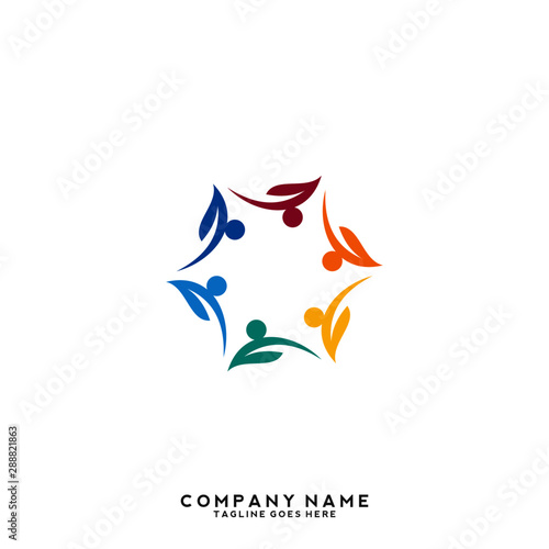 Creative people logo design template