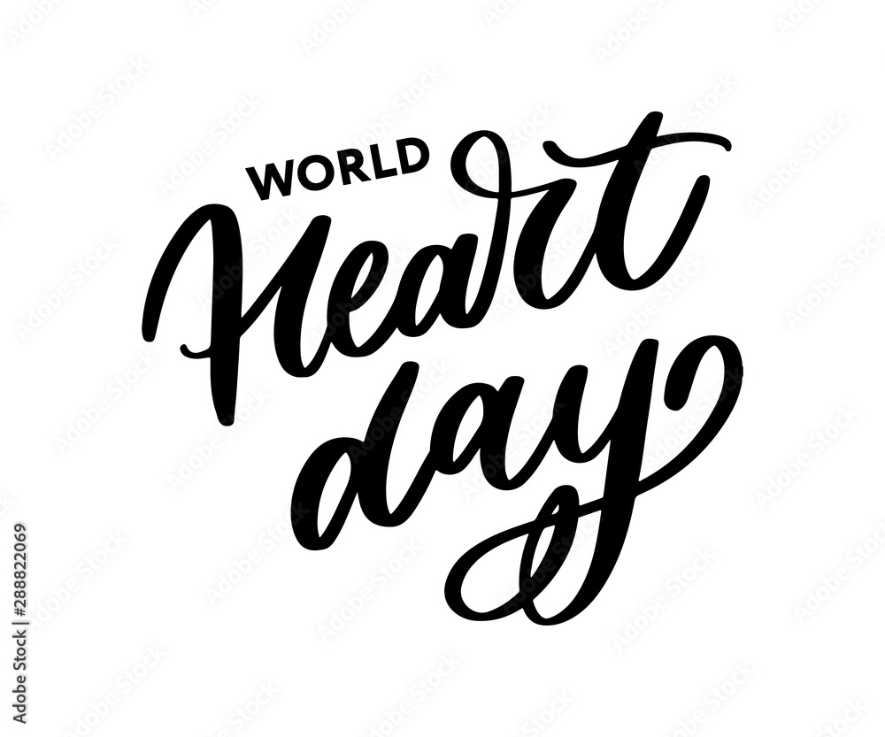 Vector illustration for World Heart Day lettering calligraphy Vector illustration for World Heart Day lettering calligraphy