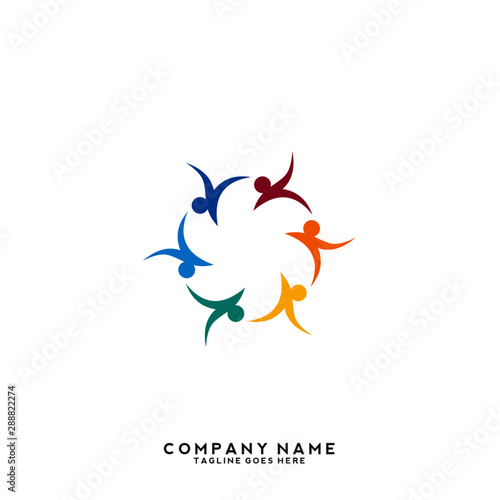 Creative people logo design template
