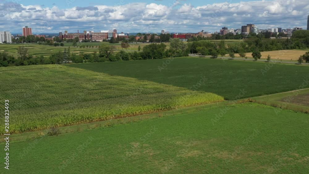 Aerial of Ottawa's Experimental Farm summer crops Aerial of Ottawa's Experimental Farm summer crops