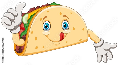 Cartoon taco giving thumbs up