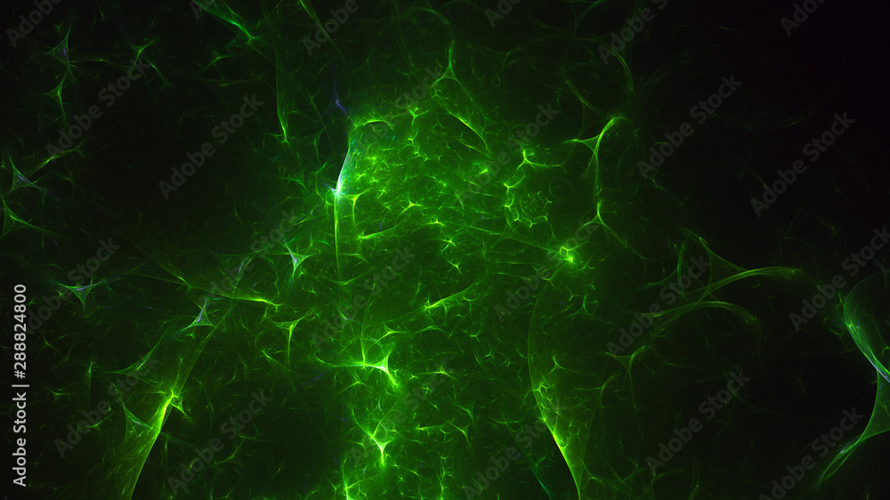 3D rendering abstract green fractal light background 3D rendering abstract green fractal light background