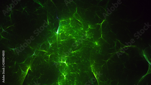 3D rendering abstract green fractal light background