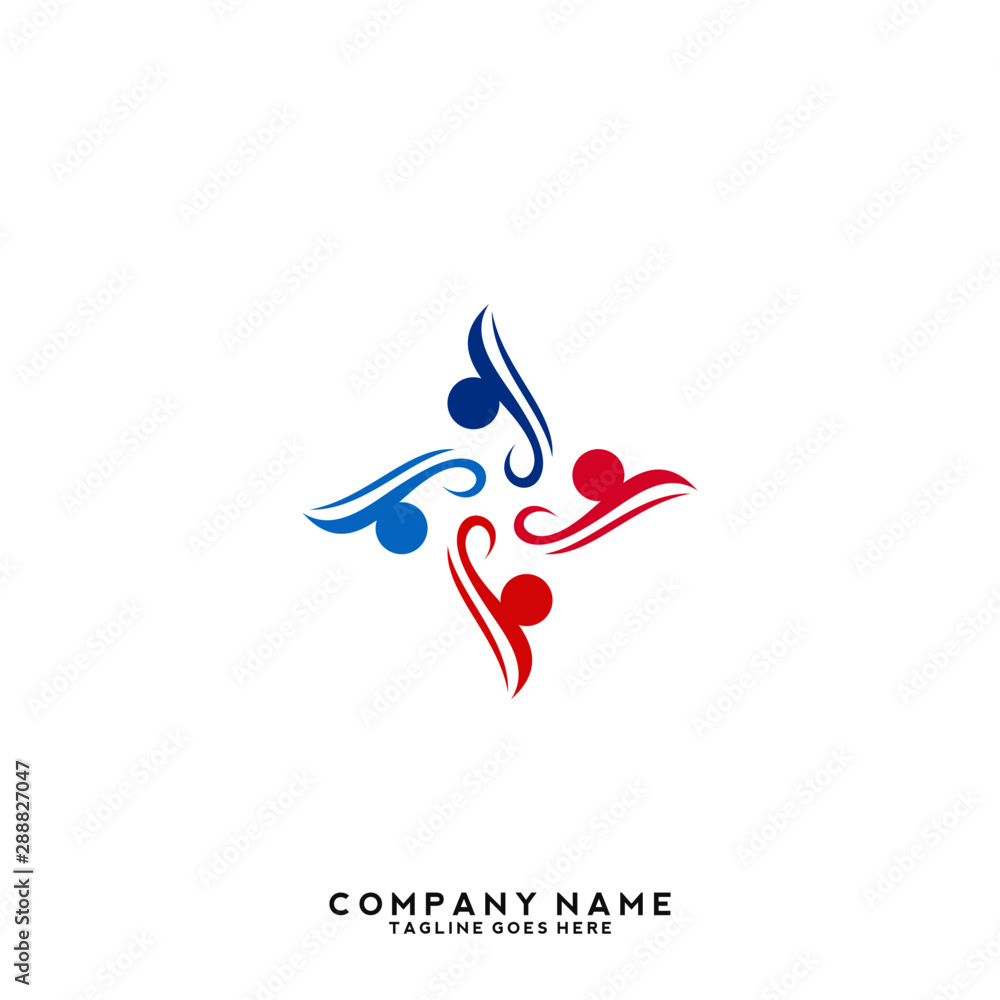 Creative people logo design template
