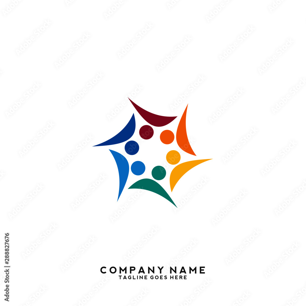 Obraz premium Creative people logo design template