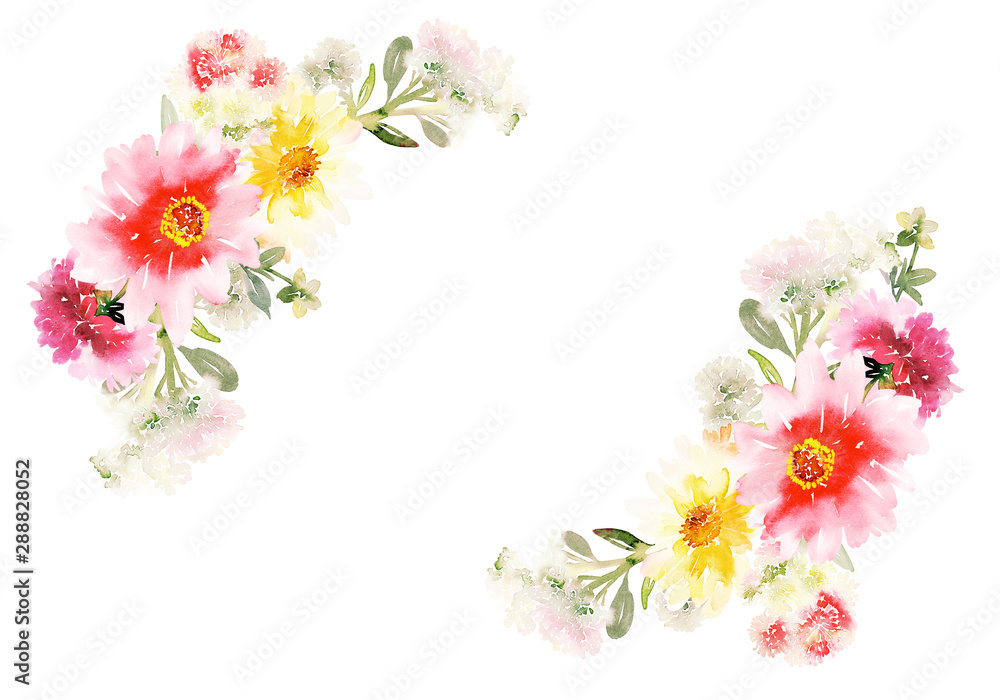 Greeting card with watercolor flowers handmade. Greeting card with watercolor flowers handmade.