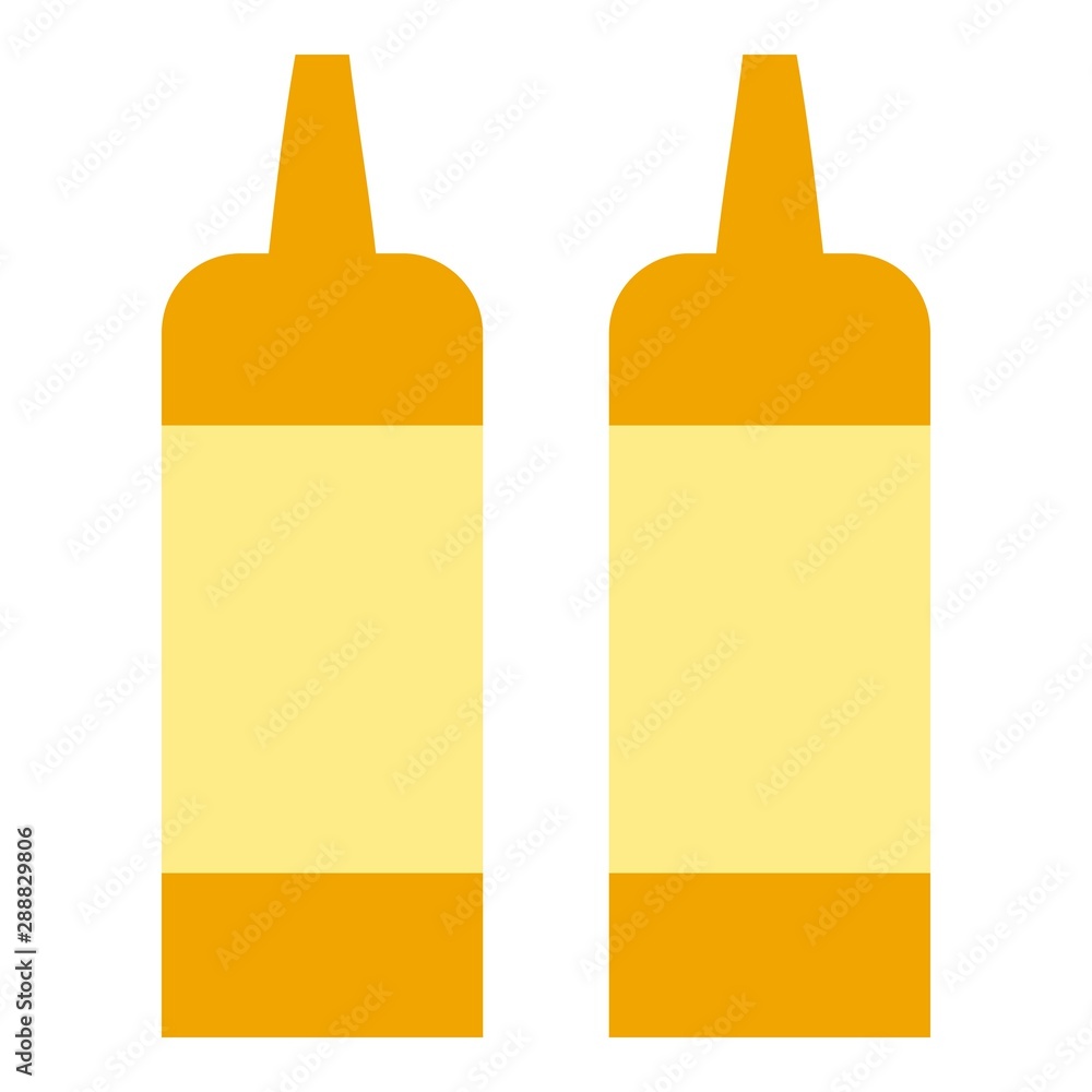 Mustard bottles icon. Flat illustration of mustard bottles vector icon for web design Mustard bottles icon. Flat illustration of mustard bottles vector icon for web design