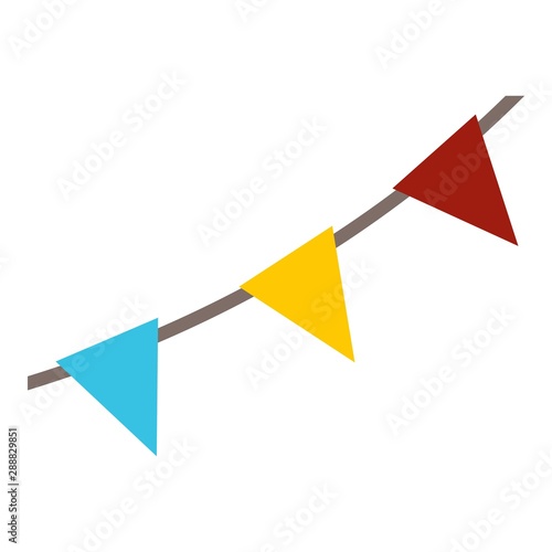 Festive flags icon. Flat illustration of festive flags vector icon for web design