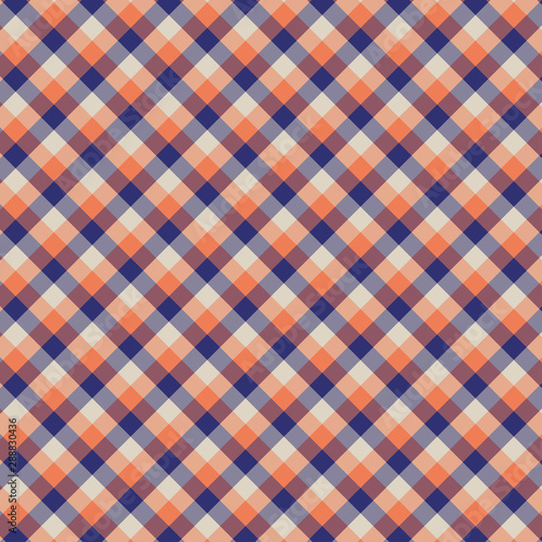 Gingham seamless orange pattern. Texture for plaid, tablecloths, clothes, shirts,dresses,paper,bedding,blankets,quilts and other textile products. Vector Illustration EPS 10