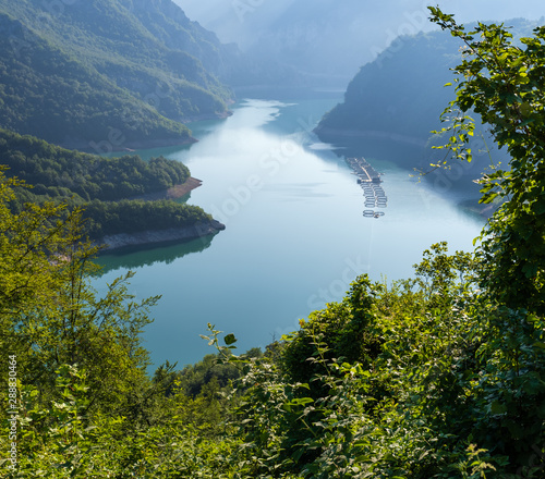 Piva Lake (Pivsko Jezero) view in Montenegro. photo