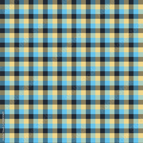 Gingham seamless blue and black pattern. Texture for plaid, tablecloths, clothes, shirts,dresses,paper,bedding,blankets,quilts and other textile products. Vector Illustration EPS 10