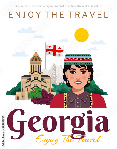 Georgia Tourism Flat Poster