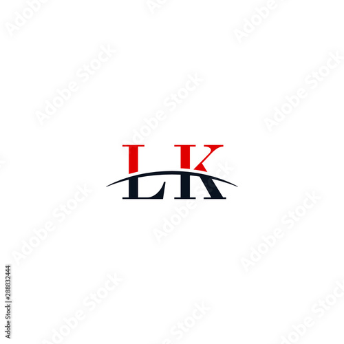 Free Download Initial letter LK, overlapping movement swoosh horizon logo company design inspiration in red and dark blue color vector - GFXLoad