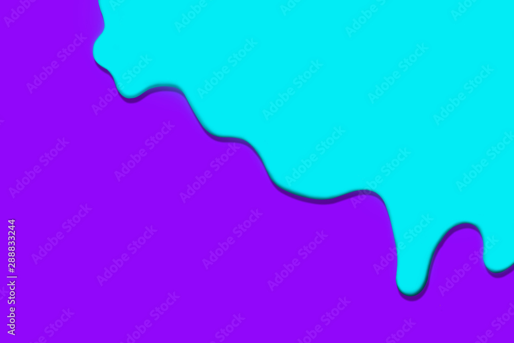 creative layout with drip of mint paint drip on purple background