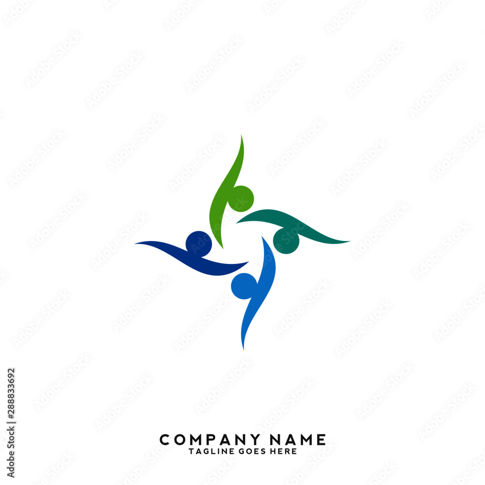 Fototapeta premium Creative people logo design template