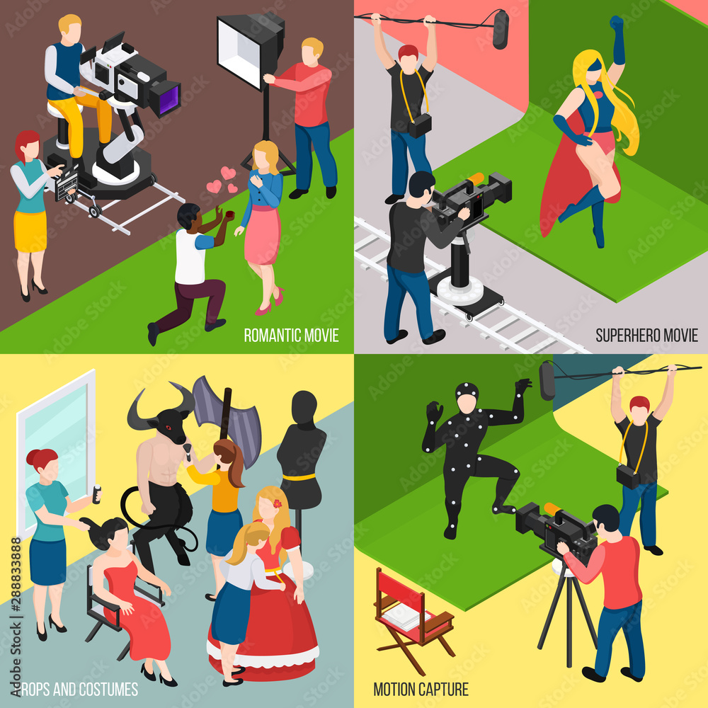 Obraz premium Cinema Isometric Design Concept