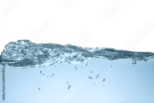 Clear fresh water wave on blue background