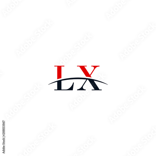 Free Download Initial letter LX, overlapping movement swoosh horizon logo company design inspiration in red and dark blue color vector - GFXLoad