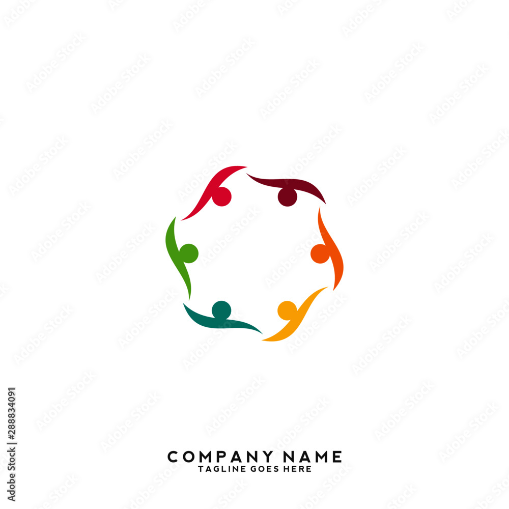 Obraz premium Creative people logo design template