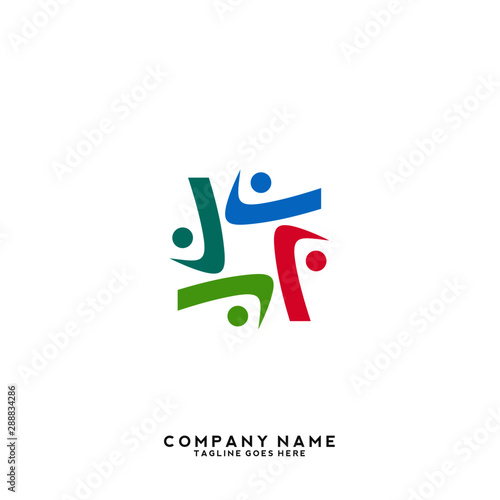 Creative people logo design template