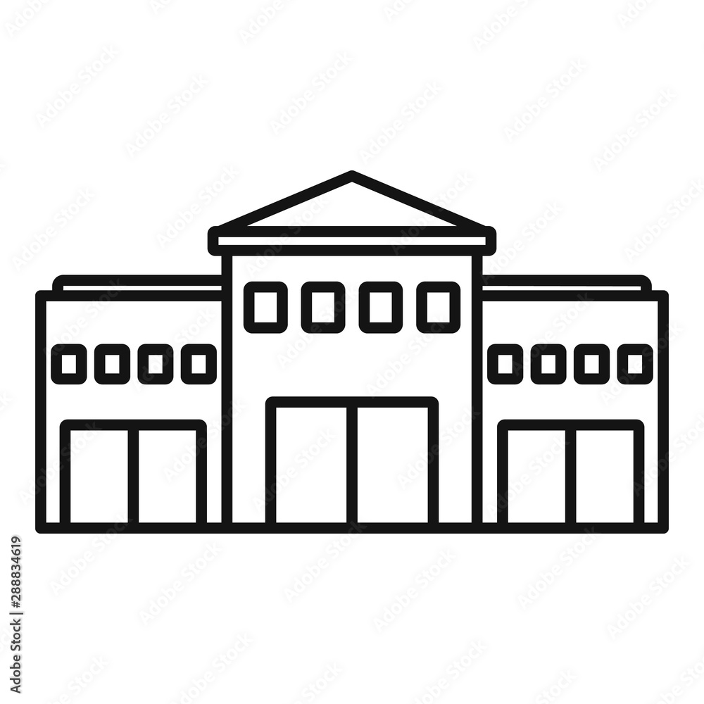 Railway station icon. Outline railway station vector icon for web design isolated on white background Railway station icon. Outline railway station vector icon for web design isolated on white background