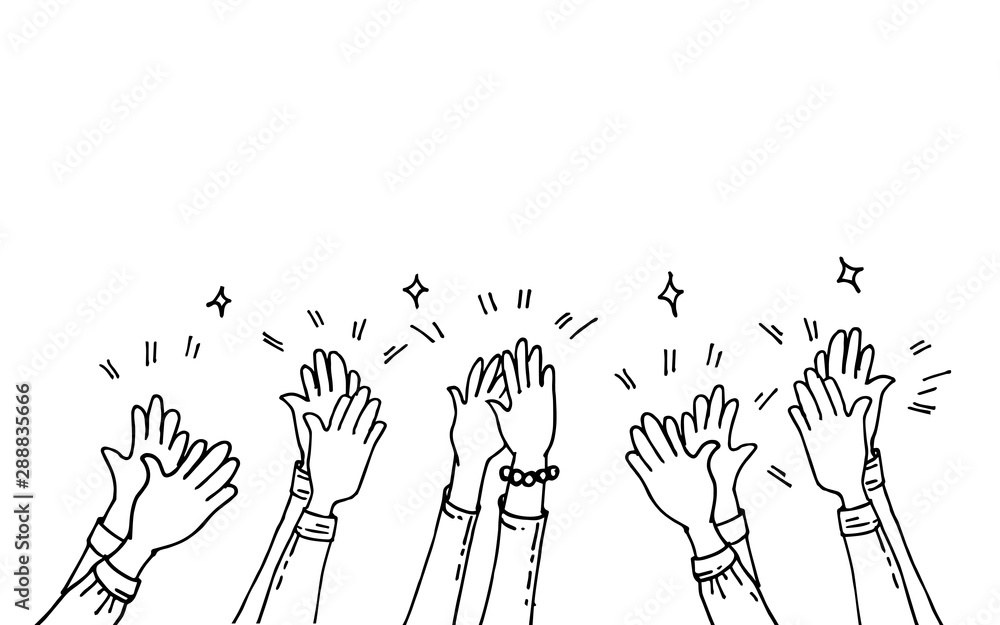 Printhands up applause hand draw. doodle hands clapping. vector illustration Printhands up applause hand draw. doodle hands clapping. vector illustration