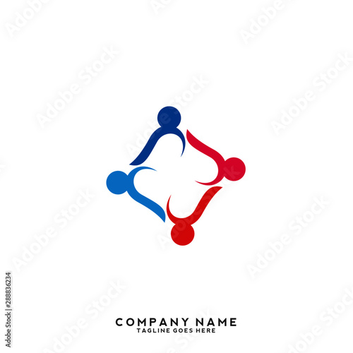 Creative people logo design template