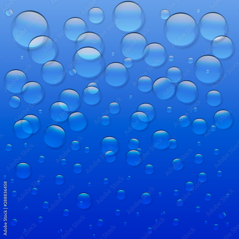Blue bubble background. Vector illustration for poster or banner