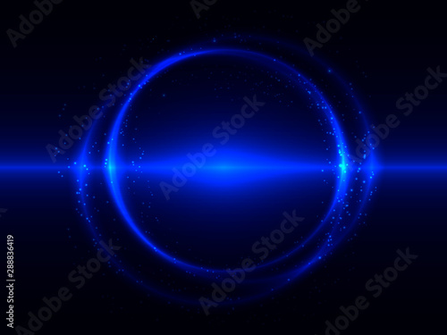 Blue abstract circle. Vector illustration for banner or card