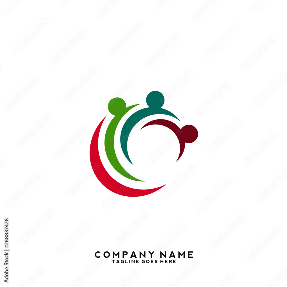 Creative people logo design template