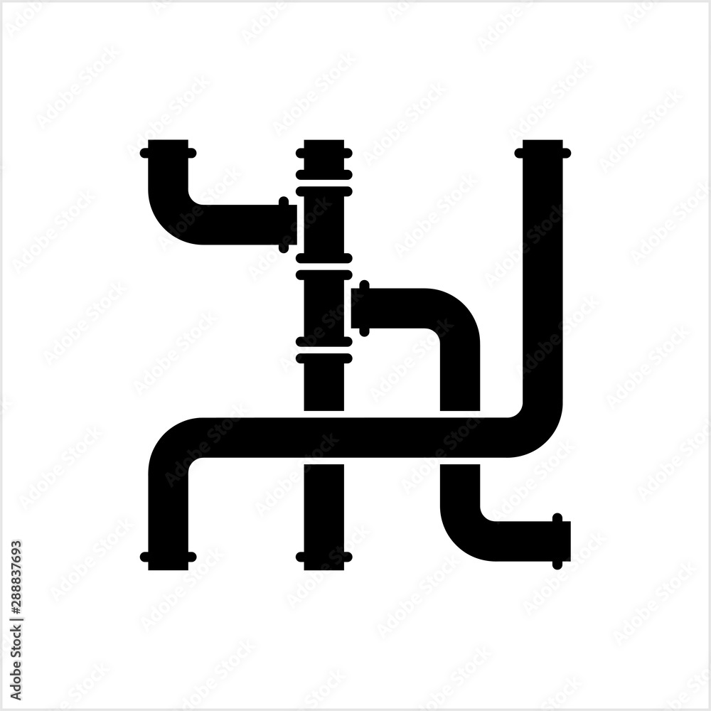 Pipe Icon, Pipe Fitting Icon, Water, Gas, Oil Pipeline, Plumbing Work