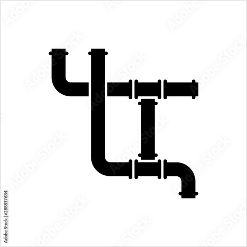 Pipe Icon, Pipe Fitting Icon, Water, Gas, Oil Pipeline, Plumbing Work